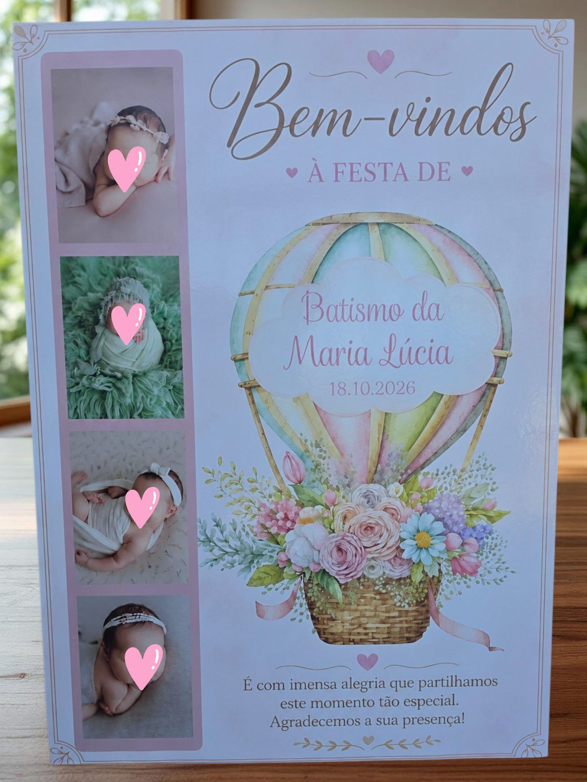 Placa de boas vindas com fotos 🎀