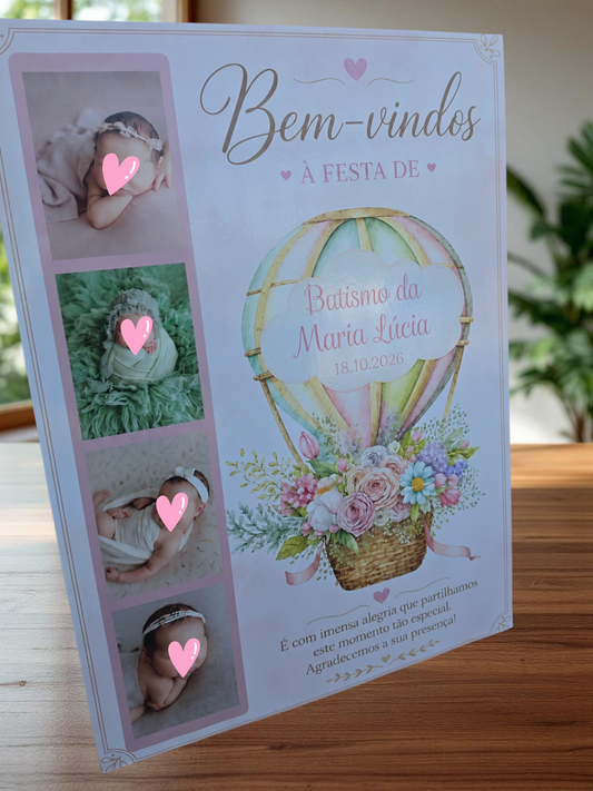 Placa de boas vindas com fotos 🎀