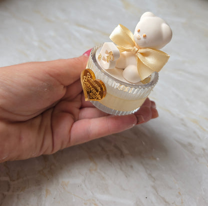 Ursinho em gesso perfumado com copo de vidro 🧸