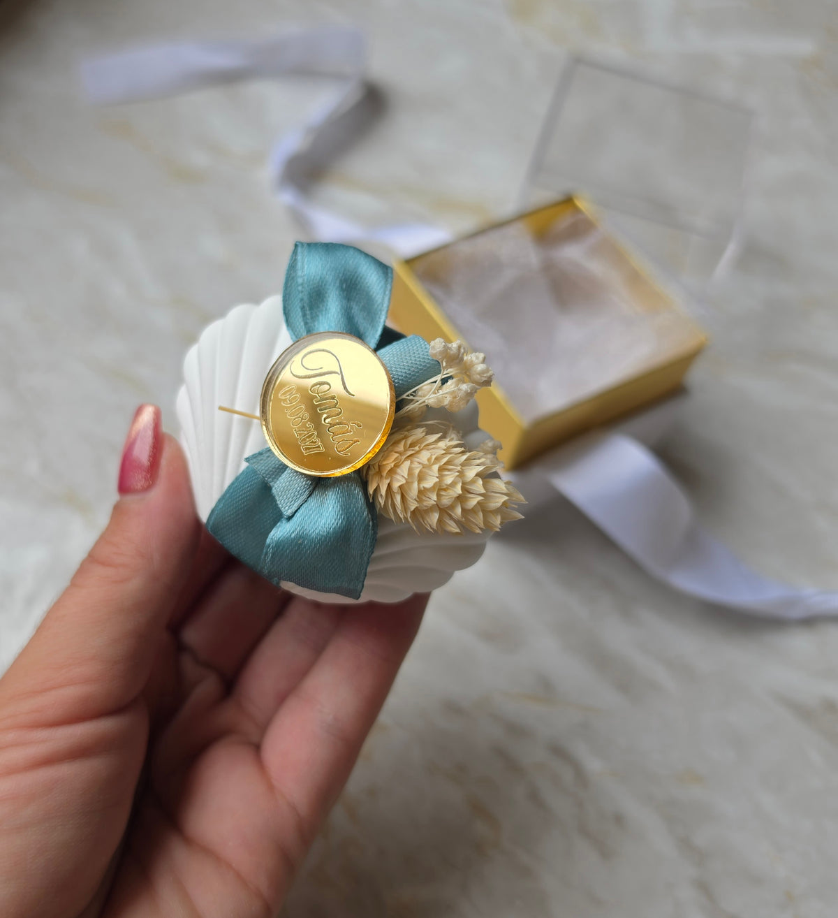 Mini concha de gesso perfumado Premium 🤍