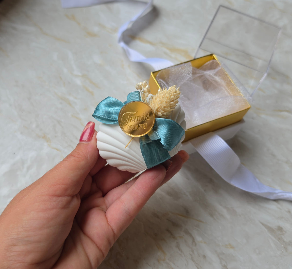 Mini concha de gesso perfumado Premium 🤍