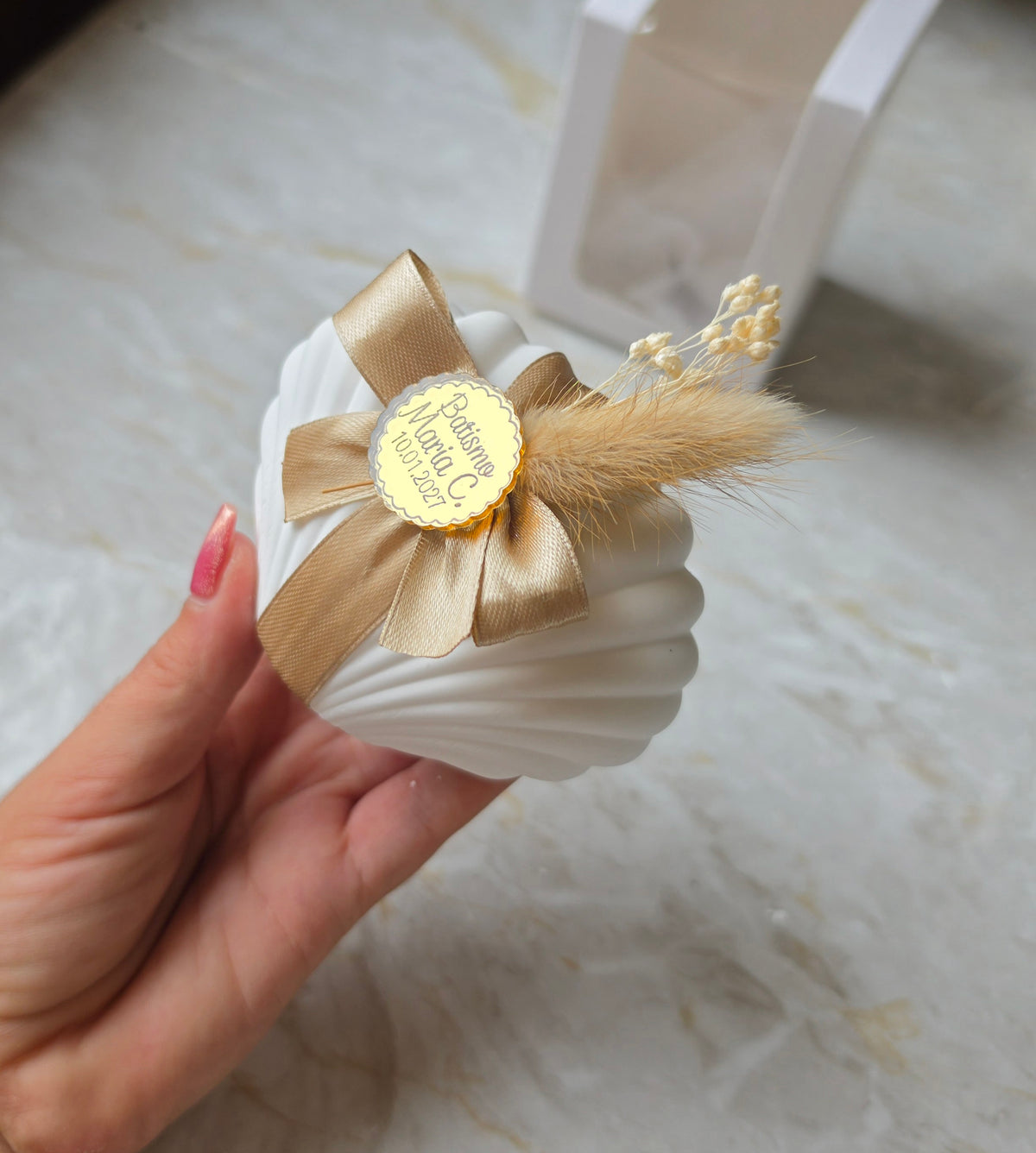 Concha grande em gesso perfumado 🌼
