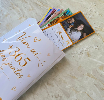 🎆 Vem aí +365 dias juntos 🎆(kit calendários personalizados íman)