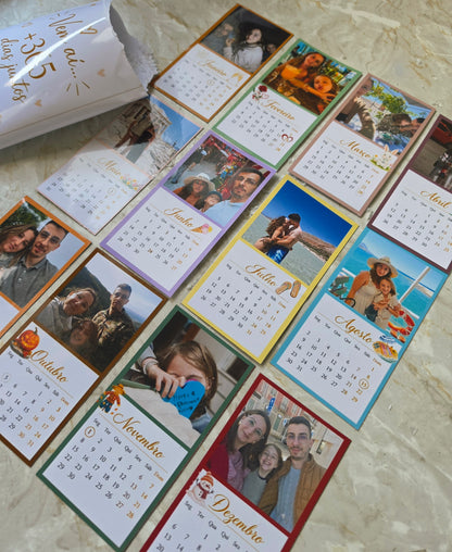 🎆 Vem aí +365 dias juntos 🎆(kit calendários personalizados íman)