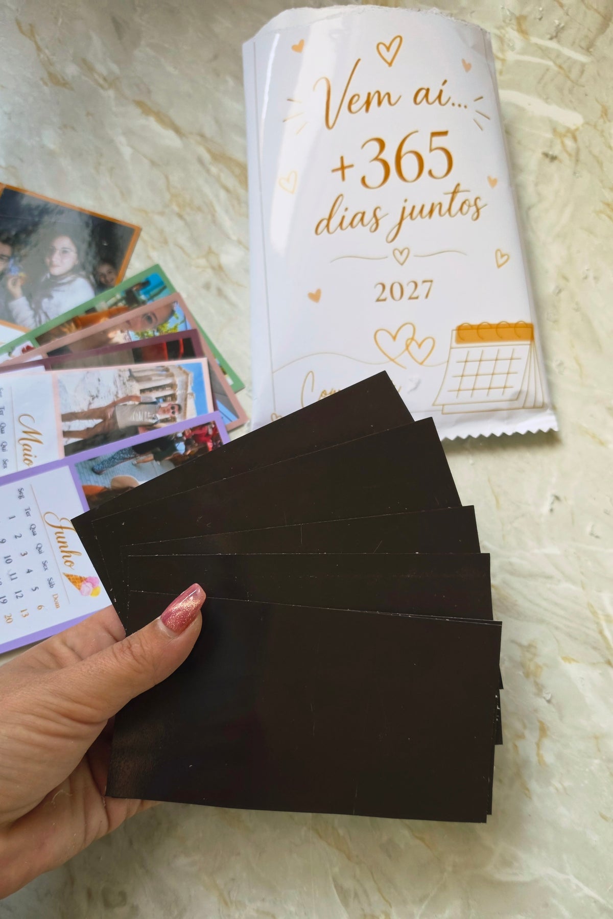 🎆 Vem aí +365 dias juntos 🎆(kit calendários personalizados íman)