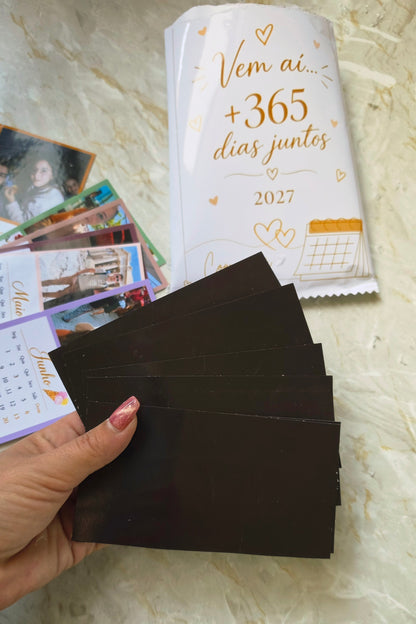 🎆 Vem aí +365 dias juntos 🎆(kit calendários personalizados íman)